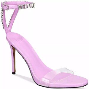 175$ Aaj by Aminah Anastasia Embellished Open Toe Sandals Womens Size 6.5 Purple